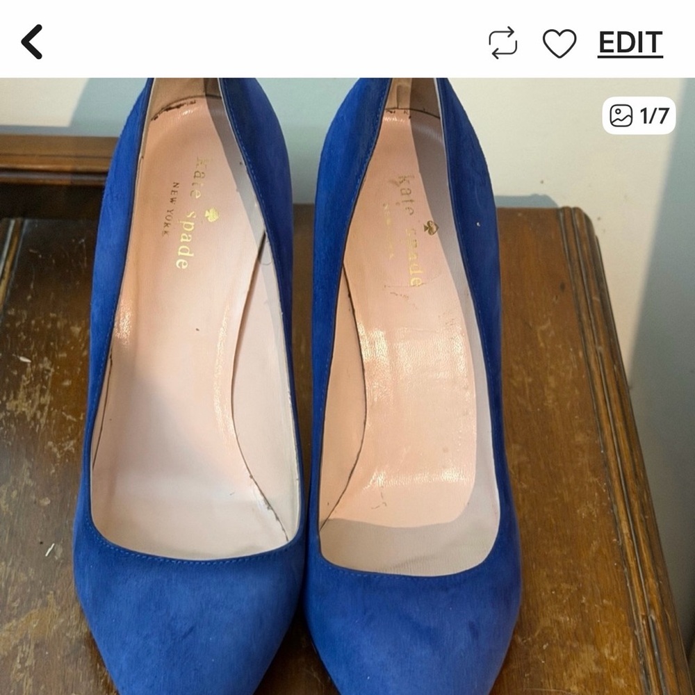 Kate Spade Royal Blue Suede Heels